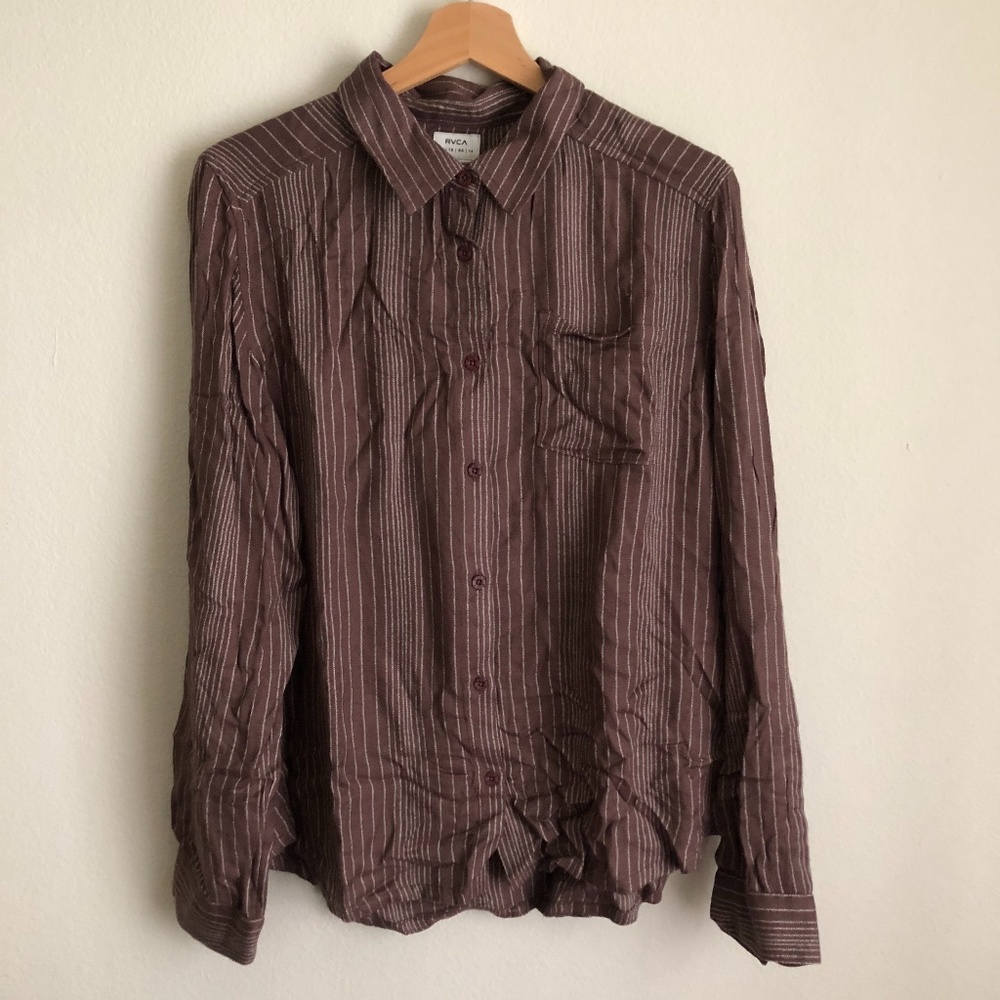 RVCA Denver Button Up Mauve XL